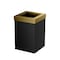 Gatco Modern Square 3 Gal. Wastebasket, Matte Black/Brushed Brass 1934 - alternate 1