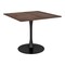 Homeroots 35" Natural and Black Wood and Steel Pedestal Base Square Dining Table 602240 - alternate 1