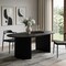Homeroots 67" Black Wood Double Pedestal Base Oval Dining Table 713568 - alternate 3