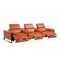 Homeroots 129" Camel Top Grain Leather Reclining Metal USB Sofa 720346 - alternate 2