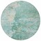 Homeroots 8' Emerald Round Abstract Washable Indoor Outdoor Area Rug 607784 - alternate 4