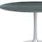 Homeroots 48" Gray and Silver Marble and Aluminum Pedestal Base Round Top Dining Table 572222 - alternate 2