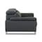 Homeroots 71in Dark Gray And Silver Genuine Leather Loveseat 329679 - alternate 3