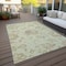 Homeroots 8' X 10' Artichoke Green Mint Green And Taupe Floral Washable Indoor Outdoor Area Rug 589449 - alternate 2