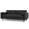 Homeroots 89" Black Leather Sofa With Brown Legs 641000 - alternate 2