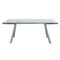Homeroots 103" Clear and Blush Glass and Steel Self-Storing Leaf Dining Table 654236 - alternate 1
