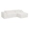 Homeroots 121" White Corduroy Compression Foam Sofa 719554 - alternate 1