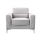 Homeroots 35" Light Gray and Silver Faux Leather Arm Chair 564775 - alternate 2