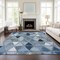 Homeroots 8' X 10' Denim Blue And Sky Blue Geometric Washable Indoor Outdoor Area Rug 583025 - alternate 3