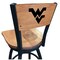 Holland Bar Stool Co 30" Blk Wrinkle West Virginia Swivel Bar Stool, Laser Engraved Back L03830BWMedMplAWestVAMedMpl - alternate 1