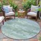 Homeroots 8' Mint Green And Pale Aqua Round Abstract Washable Indoor Outdoor Area Rug 630923 - alternate 3