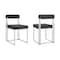 Armen Living Anastasia Dining Chair with Brushed Stainless Steel and Charcoal Fabric - Set of 2 LCANSIBSCH - alternate 1