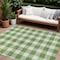 Homeroots 10' X 14' Green And Gray Plaid Washable Indoor Outdoor Area Rug 595390 - alternate 1