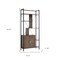 Homeroots 71" Brown Metal Eight Tier Etagere Bookcase with Two Doors 630393 - alternate 2
