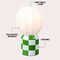 Jonathan Y Valarie 10.25" Contemporary Modern Checkerboard Ceramic w/Ribbed Cocoon Globe Shade LED Mini Table L JYL4203D - alternate 3