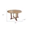 Homeroots 48" Brown Round Solid Teak Wood Dining Table 476414 - alternate 2