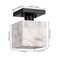 Jonathan Y Alessia 5" 1-Light Modern Contemporary Alabaster/Iron Cube LED Semi Flush Mount, White Marbling/Black JYL1202B - alternate 3