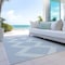 Homeroots 10' X 14' Ivory And Blue Geometric Washable Indoor Outdoor Area Rug 598757 - alternate 3