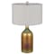 Homeroots 28" Gold Glass Novelty Table Lamp With Gray Drum Shade 524787 - alternate 2