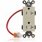 Leviton Straight Blade Receptacle, 5-20R, 20 A, 125V AC, Flush Mount, Self-Grounded MT163-SCI - alternate 1