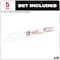 Milwaukee Tool 6" 10 TPI SAWZALL Blades (5 Pk) 48-00-5092 - alternate 3