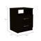 Homeroots 20" Black Wood Two Drawer Nightstand 543680 - alternate 3