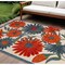 Homeroots 9' X 12' Ivory Red Blue And Green Floral Indoor Outdoor Area Rug 548121 - alternate 3