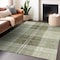 Homeroots 9' X 12' Artichoke Green Brown And Ivory Plaid Washable Indoor Outdoor Area Rug 596307 - alternate 4