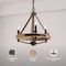 Vidalite Savannah 3-Light Rustic Farmhouse Style Chandelier, Natural Brown & Black Pendant Chandelier Light CE1013044 - alternate 4