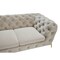Homeroots Glam 74in Beige Velvet And Gold Loveseat 480897 - alternate 3