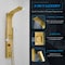 Anzzi Aura 39in Jetted Full Body Shower Panel System in Brushed Gold, Rainfall Showerhead and Spray Wand SP-AZ078BG - alternate 2