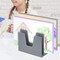 Acrimet 5 Section Incline File Sorter Desk Organizer Rack for Office Desktop Plastic Silver Color 225.4 - alternate 3