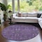 Homeroots 8' Round Purple and Green Round Floral Washable Non Skid Indoor Outdoor Area Rug 564361 - alternate 4