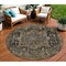 Homeroots 8' Brown Round Medallion Washable Indoor Outdoor Area Rug 608030 - alternate 1