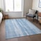 Homeroots 3' X 5' Sky Blue And Denim Blue Botanical Leaves Washable Indoor Outdoor Area Rug 581984 - alternate 3