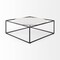 Homeroots 36" White and Black Genuine Marble and Metal Square Frame Coffee Table 393168 - alternate 4