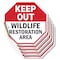 Signmission Keep Out Wildlife Restoration Area, 4 inch X 4 inch, Vinyl Decal, 5PK OC-D-5PACK-4-344 - alternate 1