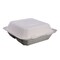 Kitch 24/7 Disposables White Compostable 3 Compartment Molded Fiber Hinged Container, 8 x 8 inch, 200PK KC-8X8-3CHC-NPAW - alternate 1
