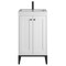 James Martin Vanities Chianti 20 in. Single Vanity, Glossy White, Matte Black, w/ White Glossy Composite Stone Top 533V20GWMBKWG - alternate 2