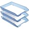 Acrimet Facility 3 Tier Letter Tray Front Load Size Desktop File Organizer Plastic Clear Blue 265.2 - alternate 2
