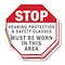 Signmission Stop Hearing Protection & Safety Gl, 4 inch X 4 inch, Vinyl Decal, 2PK OC-D-2PACK-4-220 - alternate 1