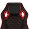Elama High Back Adjustable Faux Leather Office Chair in Black and Red Trim ELM-F-001 - alternate 2
