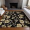 Homeroots 10' X 14' Black And Gold Floral Washable Indoor Outdoor Area Rug 599999 - alternate 3