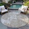 Homeroots 8' Taupe And Ivory Round Abstract Washable Indoor Outdoor Area Rug 598006 - alternate 2