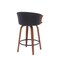 Armen Living Diana 26in Swivel Walnut Wood Counter Stool in Black Faux Leather LCDIBAWABLK26 - alternate 4