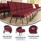 Flash Furniture Red Fabric Church Chair, PK4 4-FD-CH02185-SV-RED-BAS-GG - alternate 2