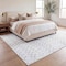 Jonathan Y Leila Moroccan Diamond Trellis Non-Slip Machine-Washable Ivory/Gray 4 ft. x 6 ft. Area Rug CMR101B-4 - alternate 3