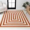 Jonathan Y Bandol Modern Classic Mitre Stripe Terracotta/Ivory 5 ft. x 8 ft. Area Rug MOH211B-5 - alternate 1