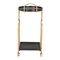 Homeroots 17in Black And Brass Steel and Solid Wood Distressed Round Rolling Bar Cart 668798 - alternate 2