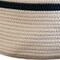Homeroots 19" Ivory and Navy Stripe Cotton Woven Rope Basket 399244 - alternate 2